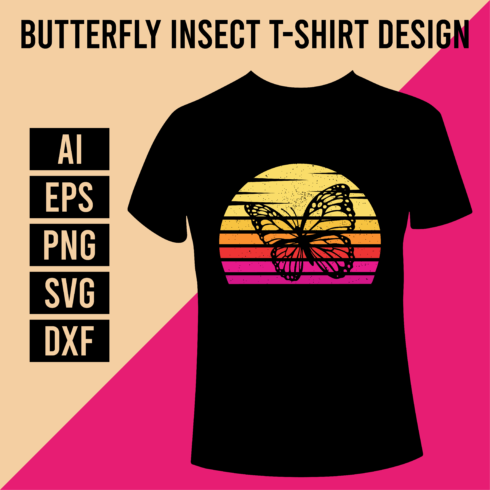 Butterfly Insect T-Shirt Design cover image.