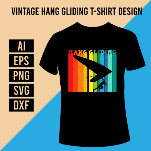 Vintage Hang Gliding T-Shirt Design cover image.