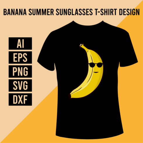Banana Summer Sunglasses T-Shirt Design cover image.