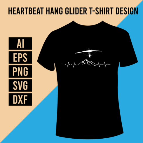 Heartbeat Hang Glider T-Shirt Design cover image.
