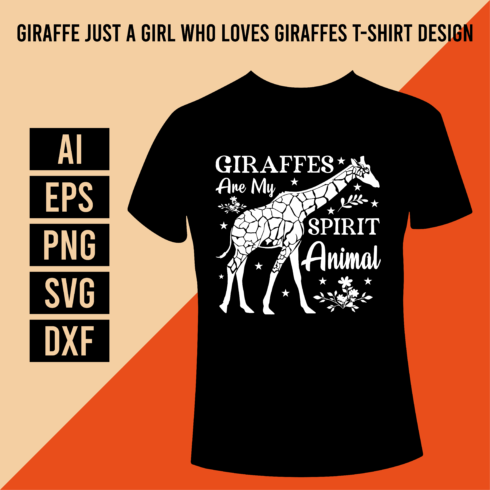 Giraffes Are My Spirit Animal T-Shirt Design cover image.