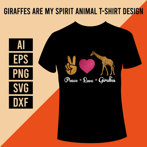 Peace Love Giraffes T-Shirt Design cover image.