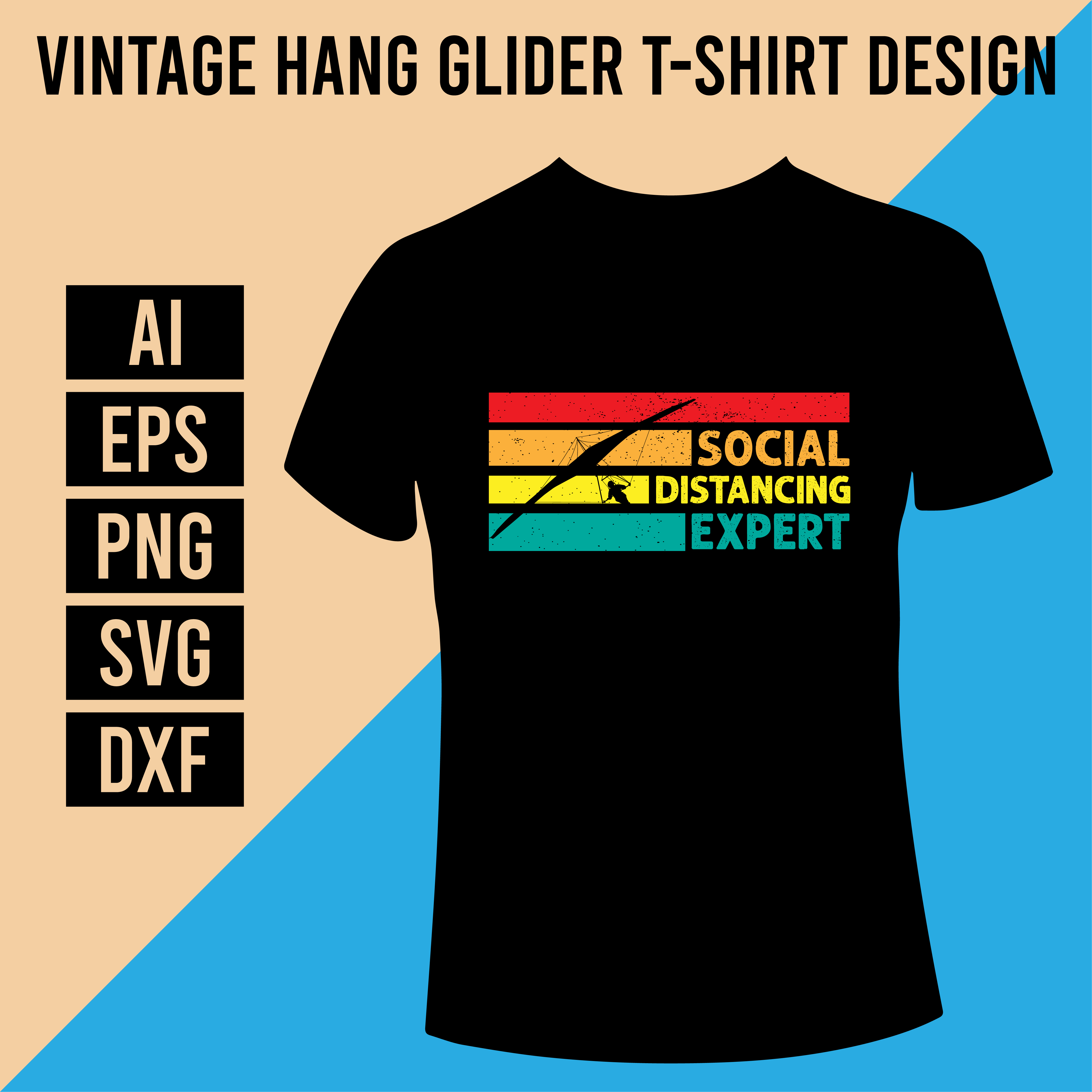 T - shirt design with the words social distaning expert on it.