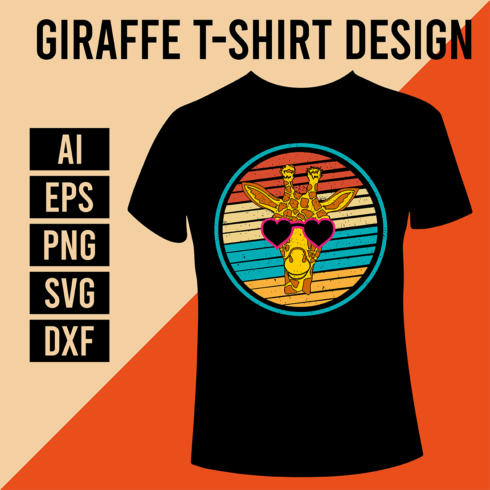 Giraffe T-Shirt Design cover image.
