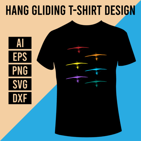 Hang Gliding T-Shirt Design cover image.
