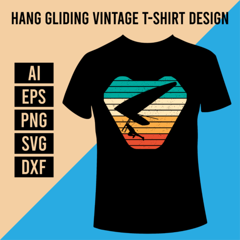 Hang Gliding Vintage T-Shirt Design cover image.