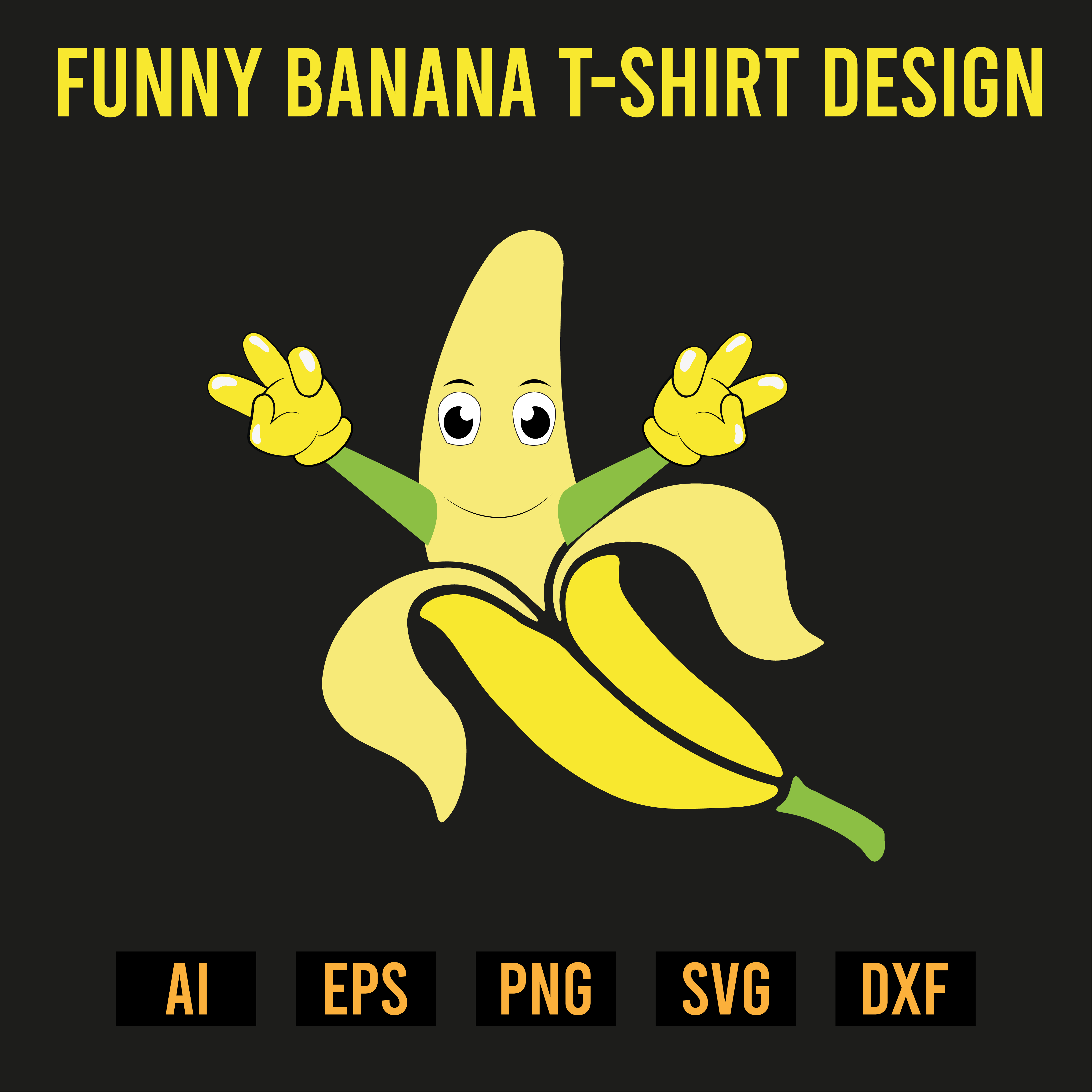 Funny Banana T-Shirt Design preview image.