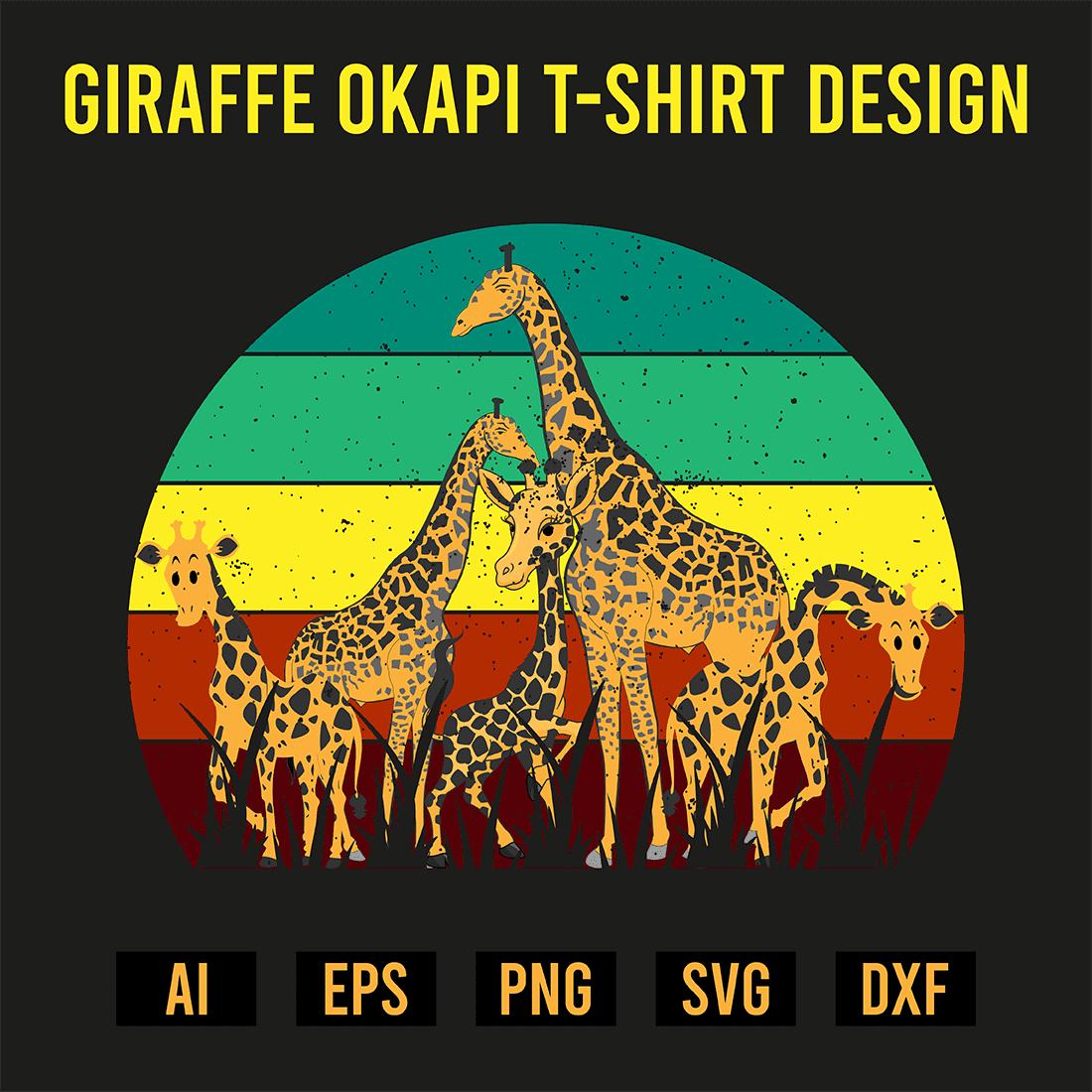 Giraffe Okapi T-Shirt Design - MasterBundles