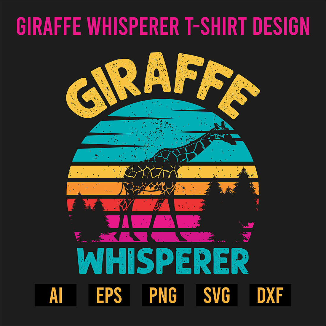 Giraffe Whisperer T-Shirt Design preview image.