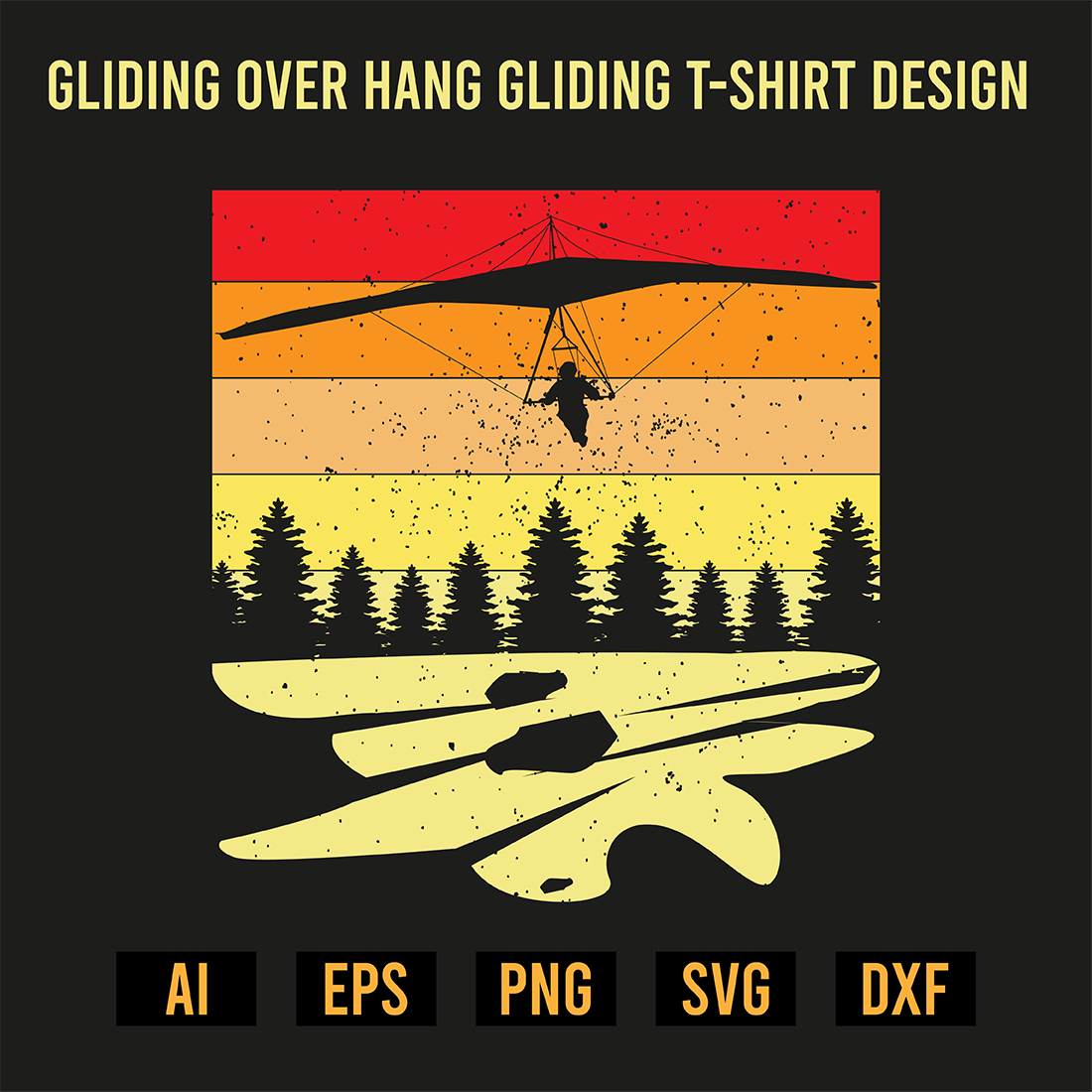 Gliding Over Hang Gliding T-Shirt Design preview image.