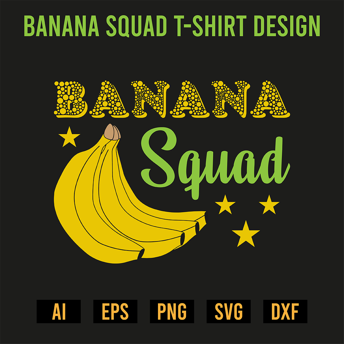 Banana Squad T-Shirt Design preview image.