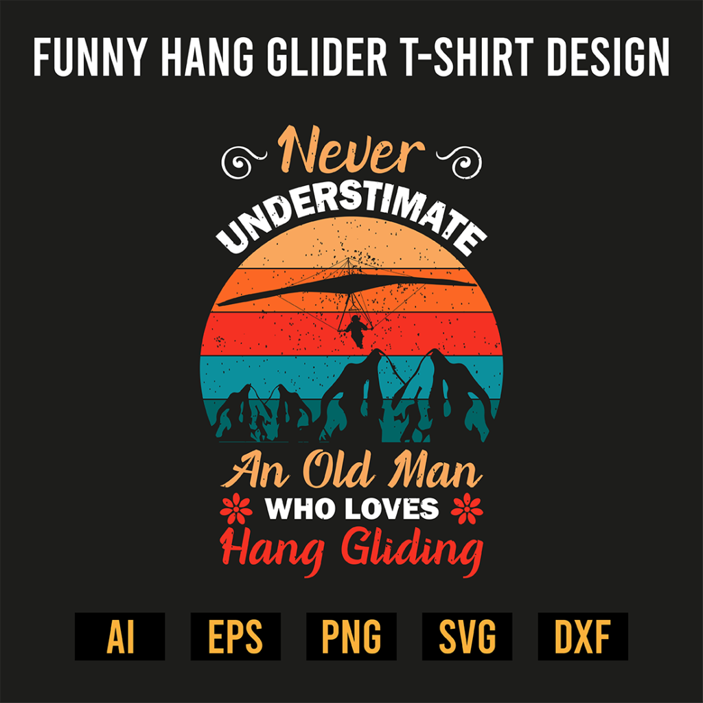 Funny Hang Glider TShirt Design MasterBundles