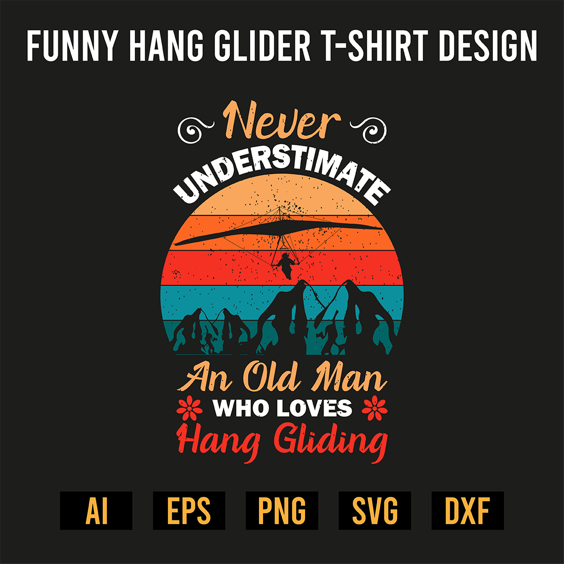 Funny Hang Glider T-Shirt Design preview image.