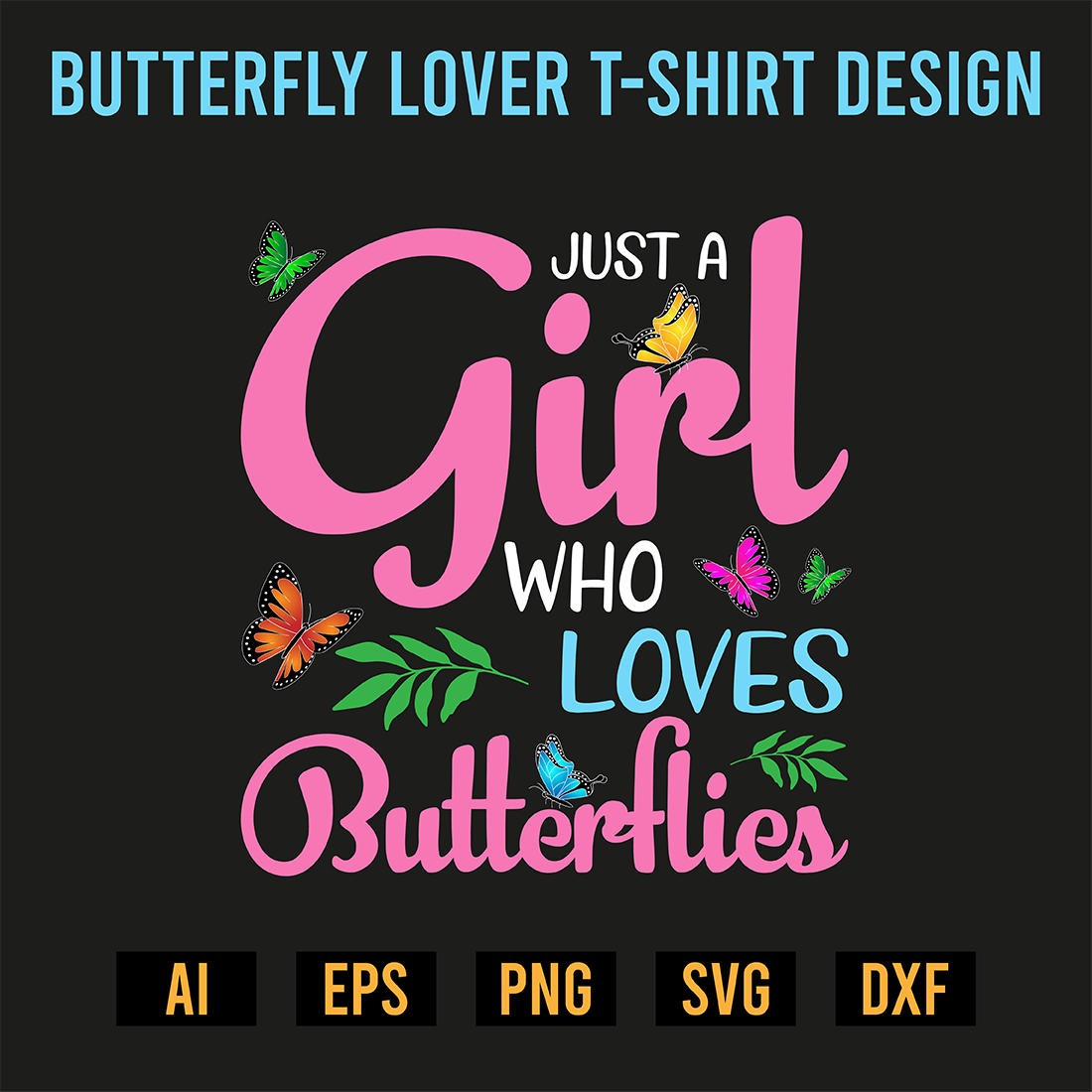 Butterfly Lover T-Shirt Design preview image.
