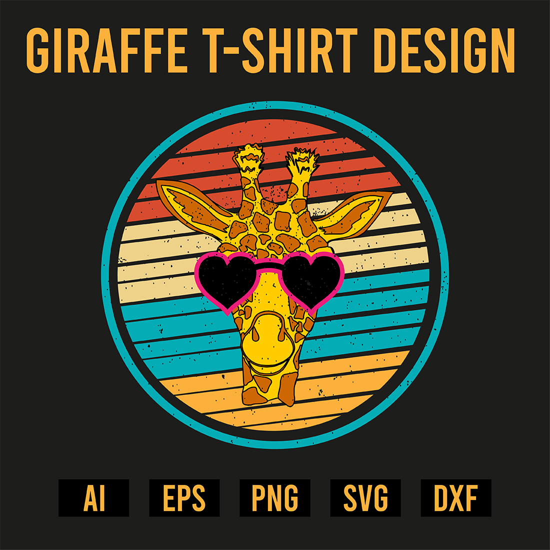 Giraffe T-Shirt Design preview image.
