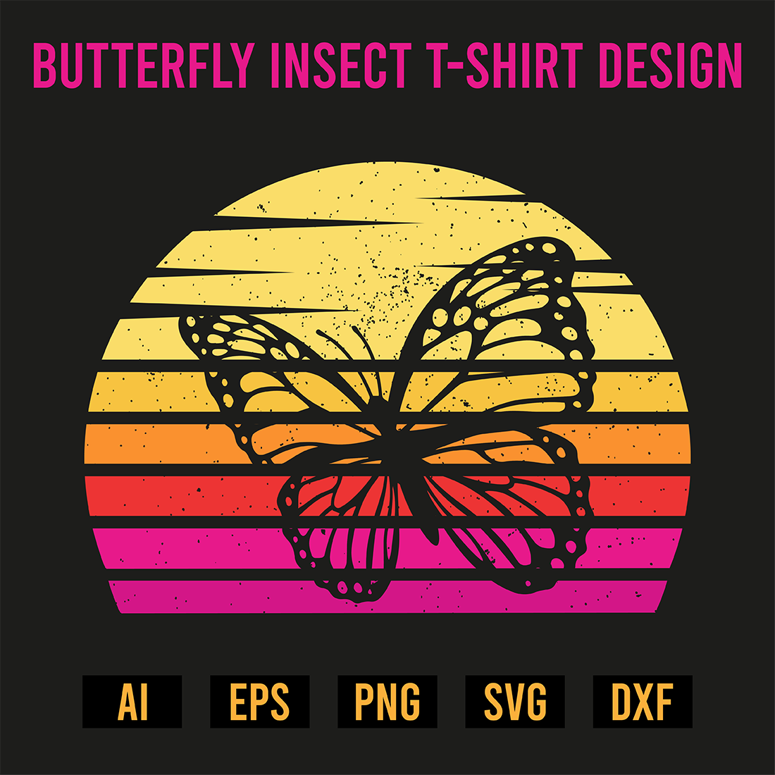 Butterfly Insect T-Shirt Design preview image.