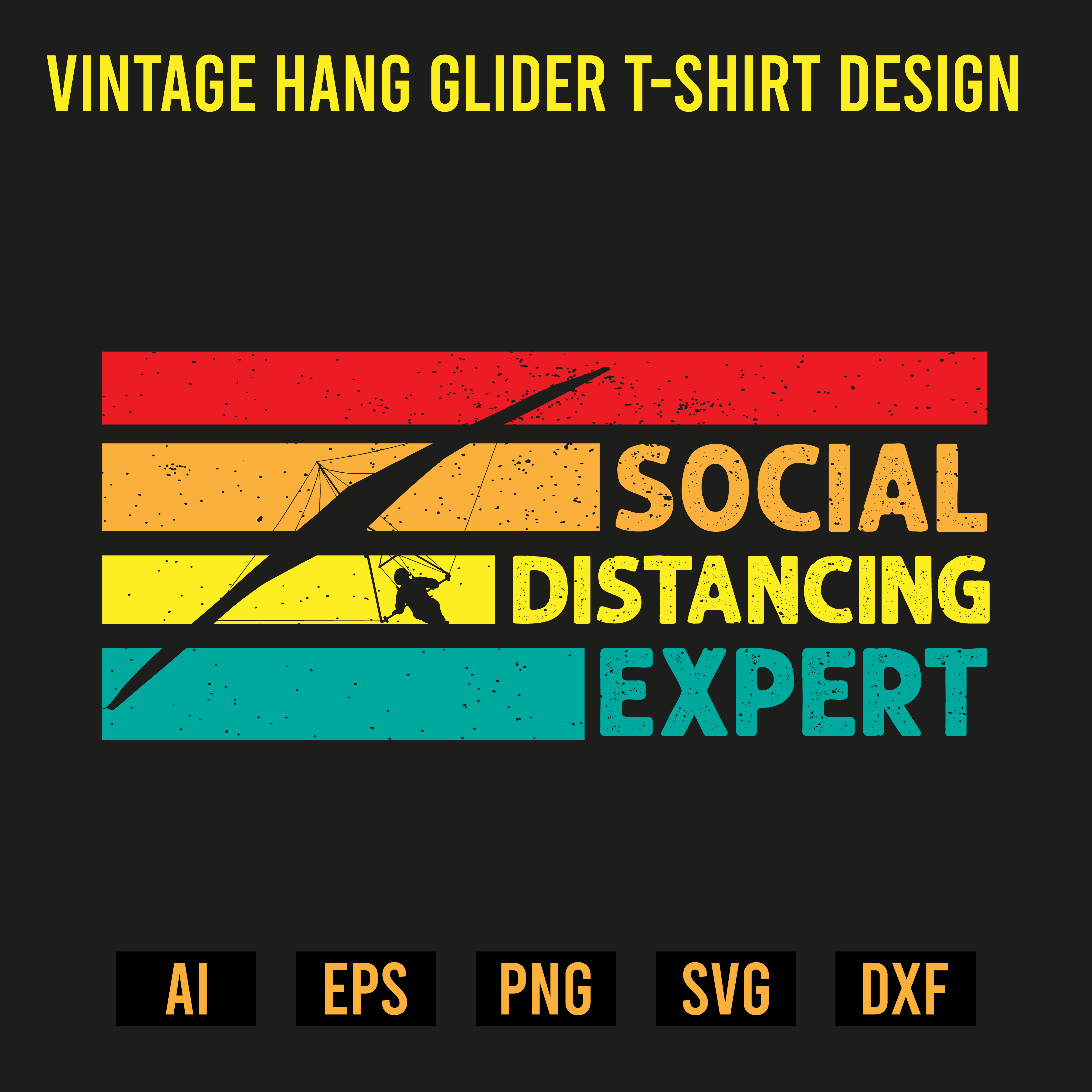 Vintage Hang Glider T-Shirt Design preview image.