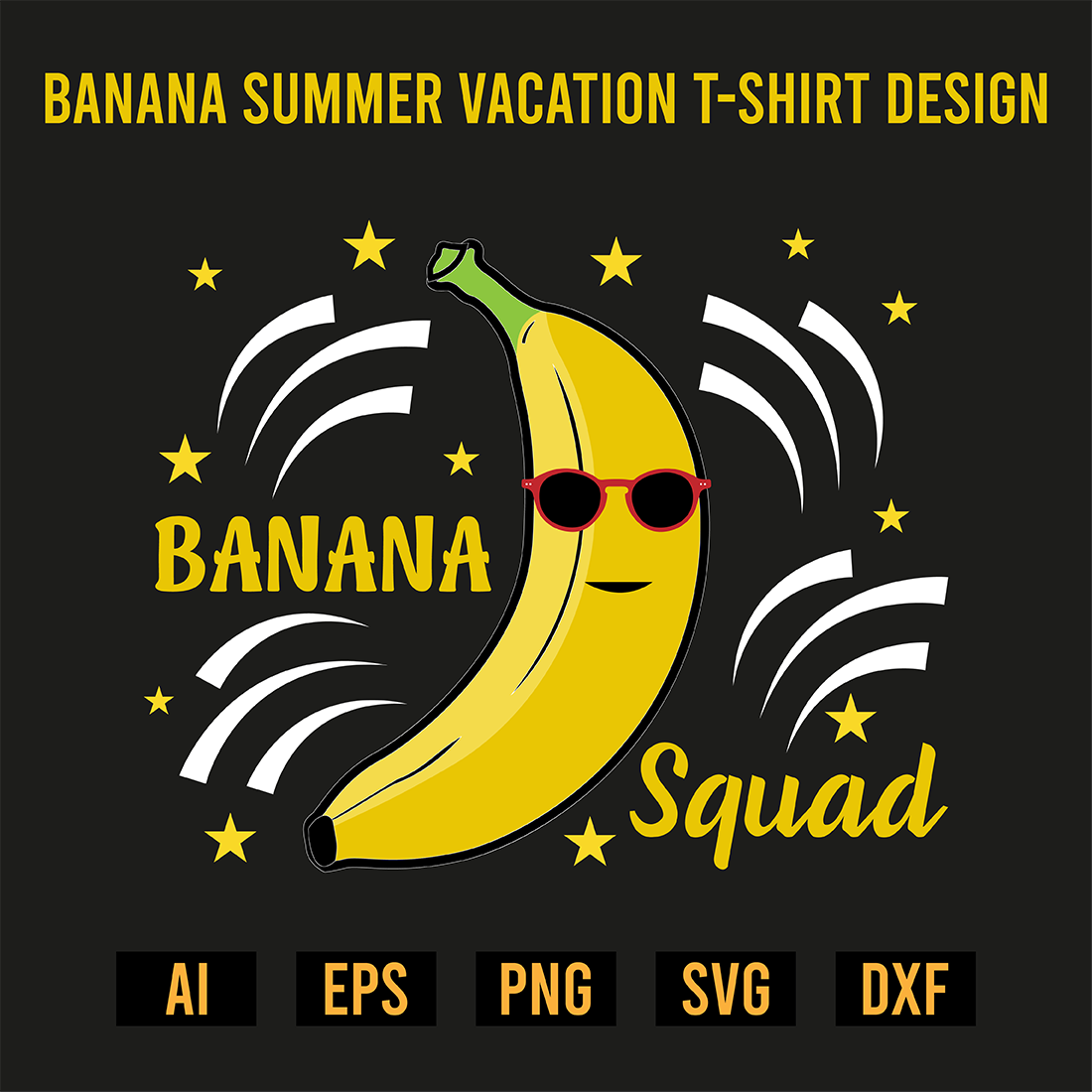 Banana Summer Vacation T-Shirt Design preview image.
