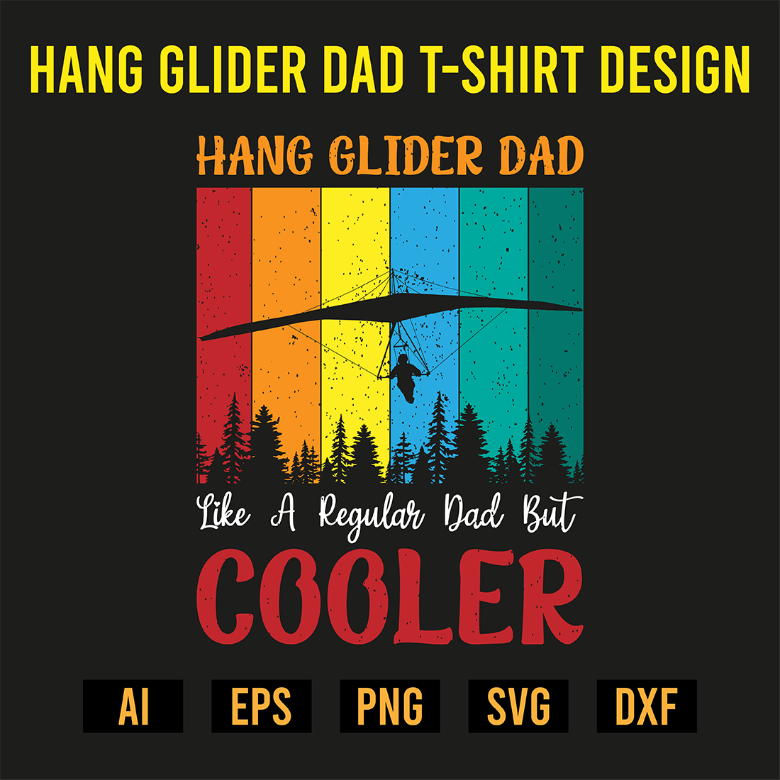 Hang Glider Dad T-Shirt Design preview image.
