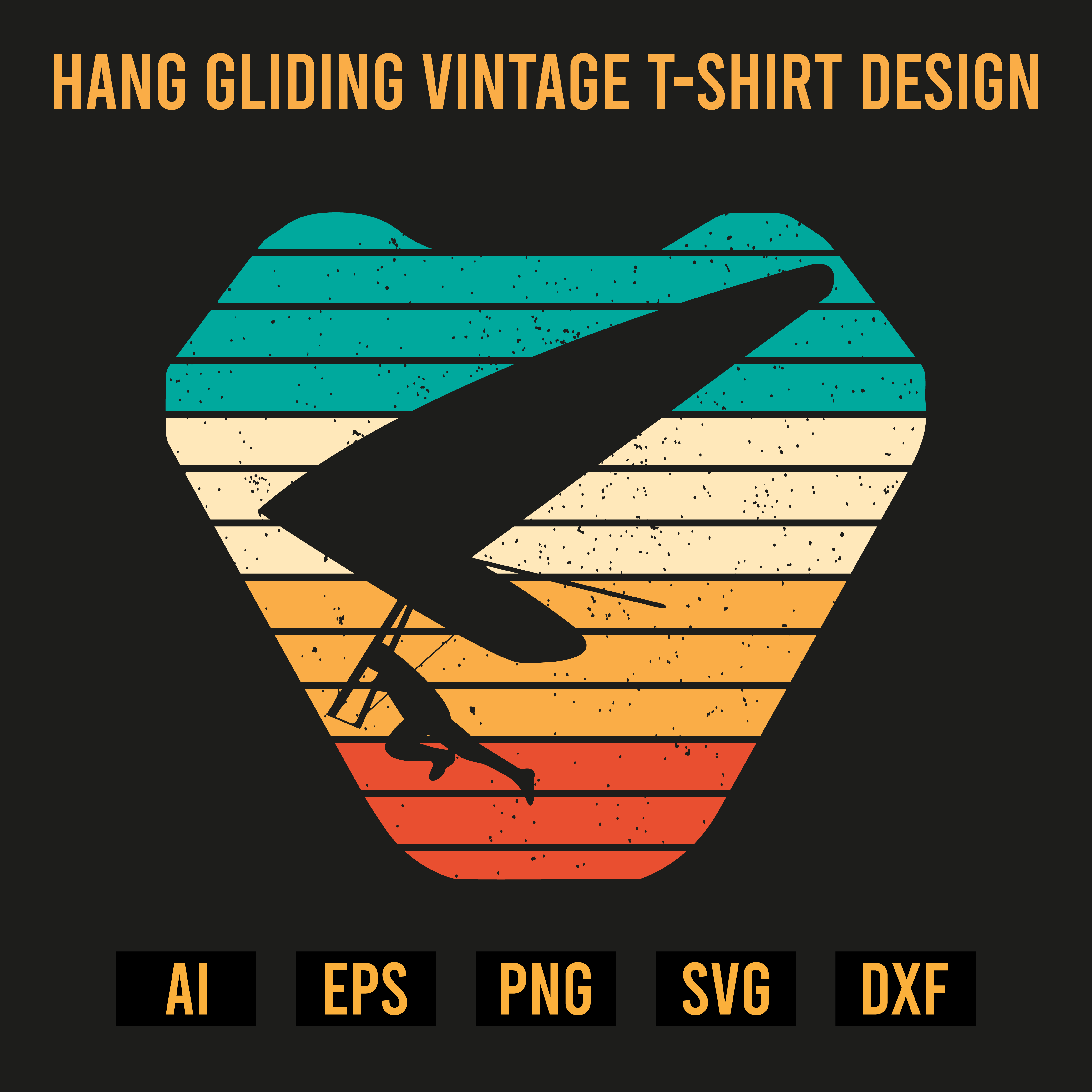 Hang Gliding Vintage T-Shirt Design preview image.