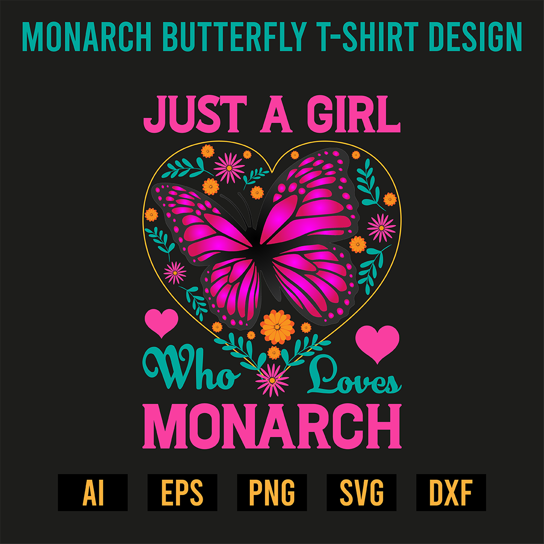 Monarch Butterfly T-Shirt Design preview image.