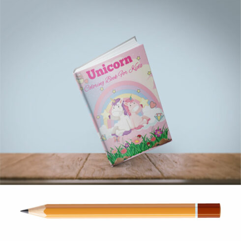 Unicorn coloring book cover design cover image.