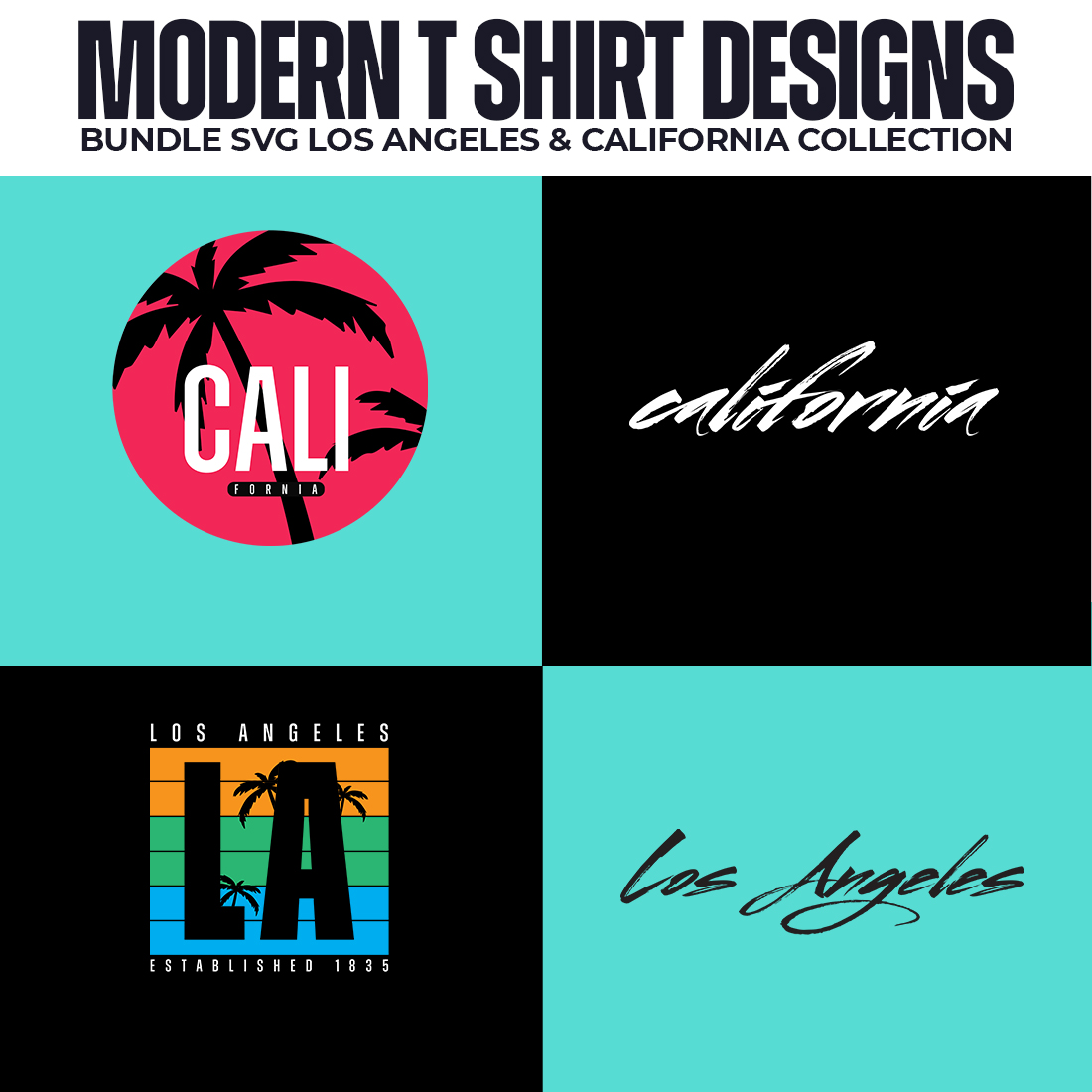 10 Modern Los Angeles and California SVG PNG EPS Collection - MasterBundles