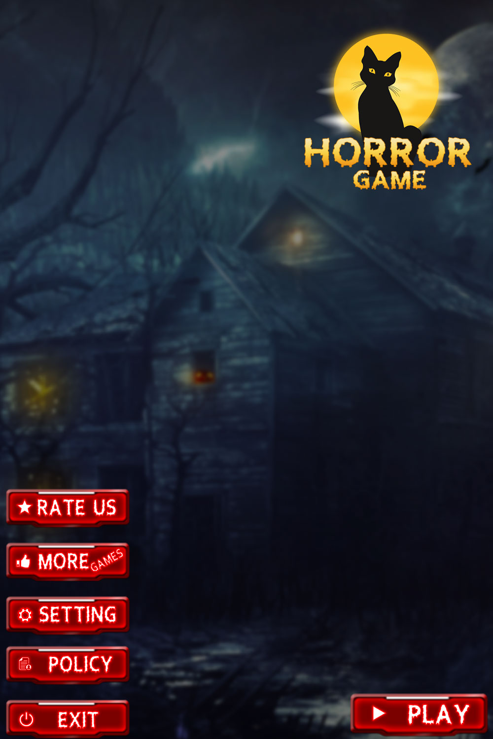 Horror Game UI Kit pinterest preview image.