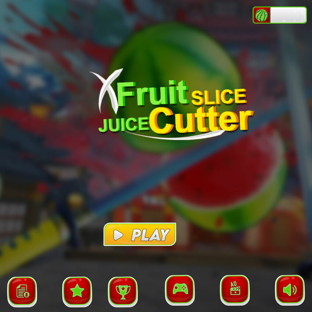 Fruit Cutter game UI template