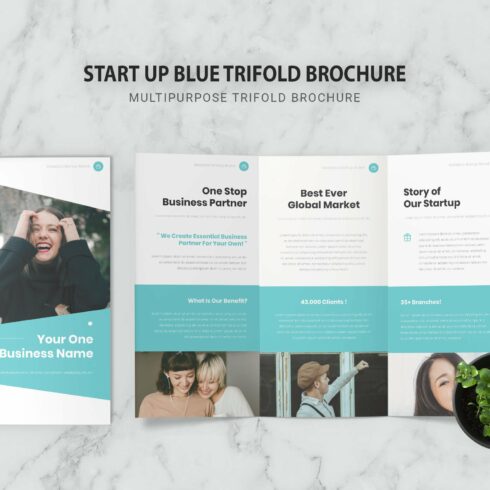 Startup Creative Trifold Brochure cover image.