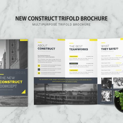 Construct Concept Trifold Brochure cover image.