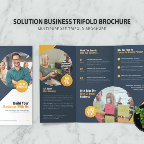 Solution Business Trifold Brochure cover image.