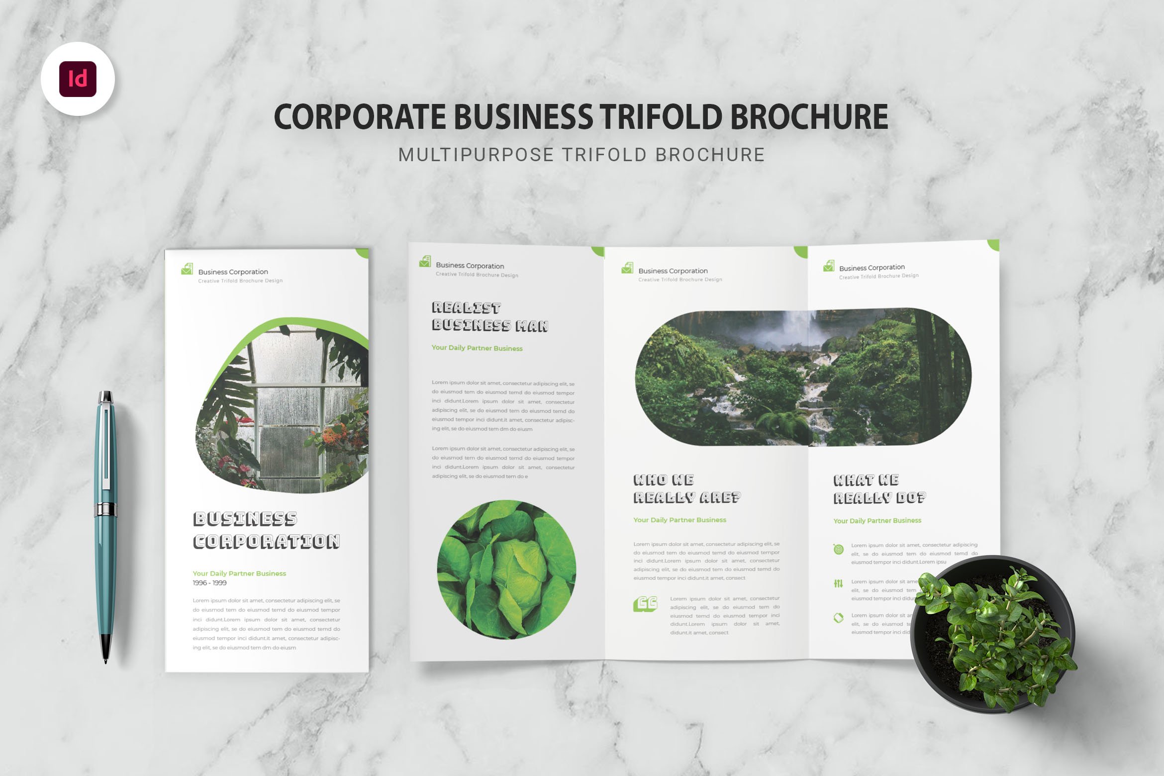 Corporate Business Trifold Brochure cover image.