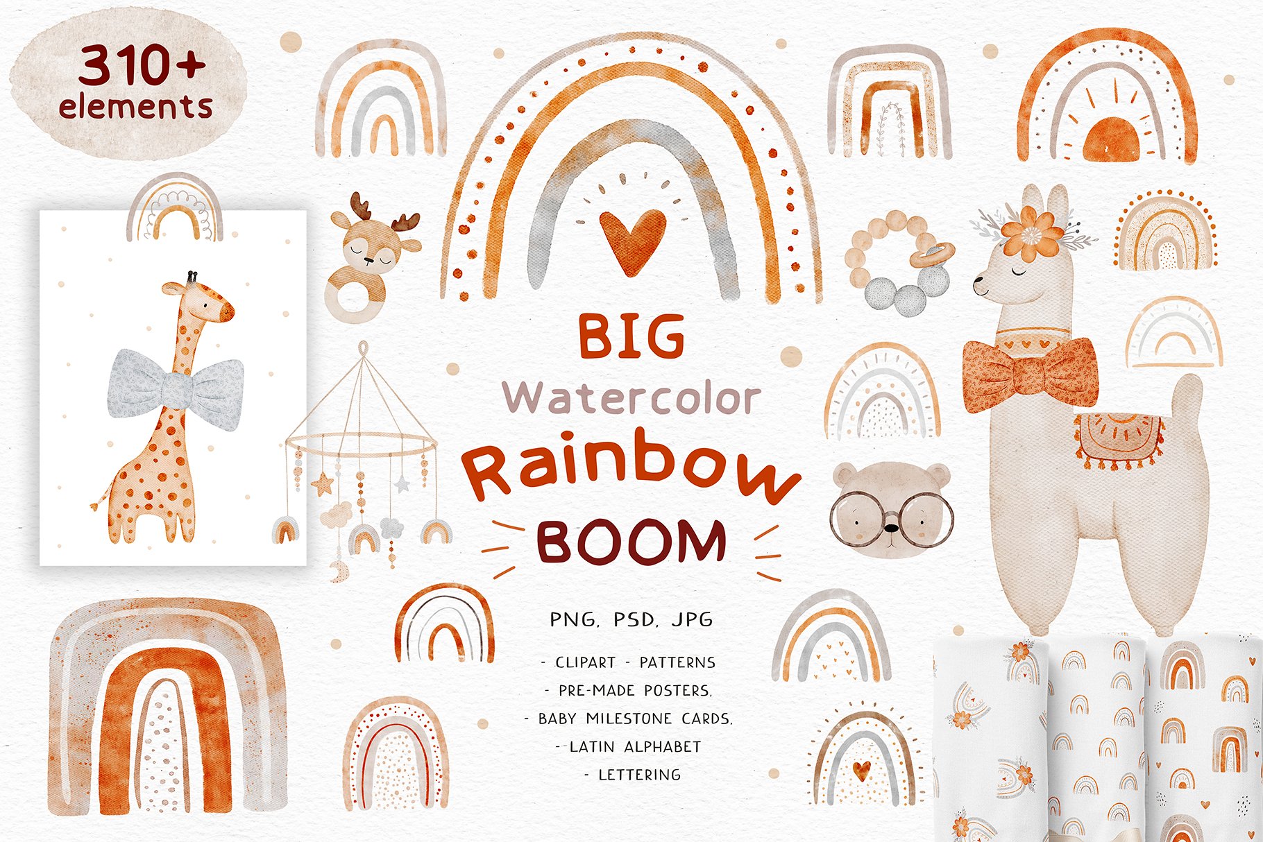 Boho Baby Boy Premade Nursery Art Set Graphic by Rainbow Kids