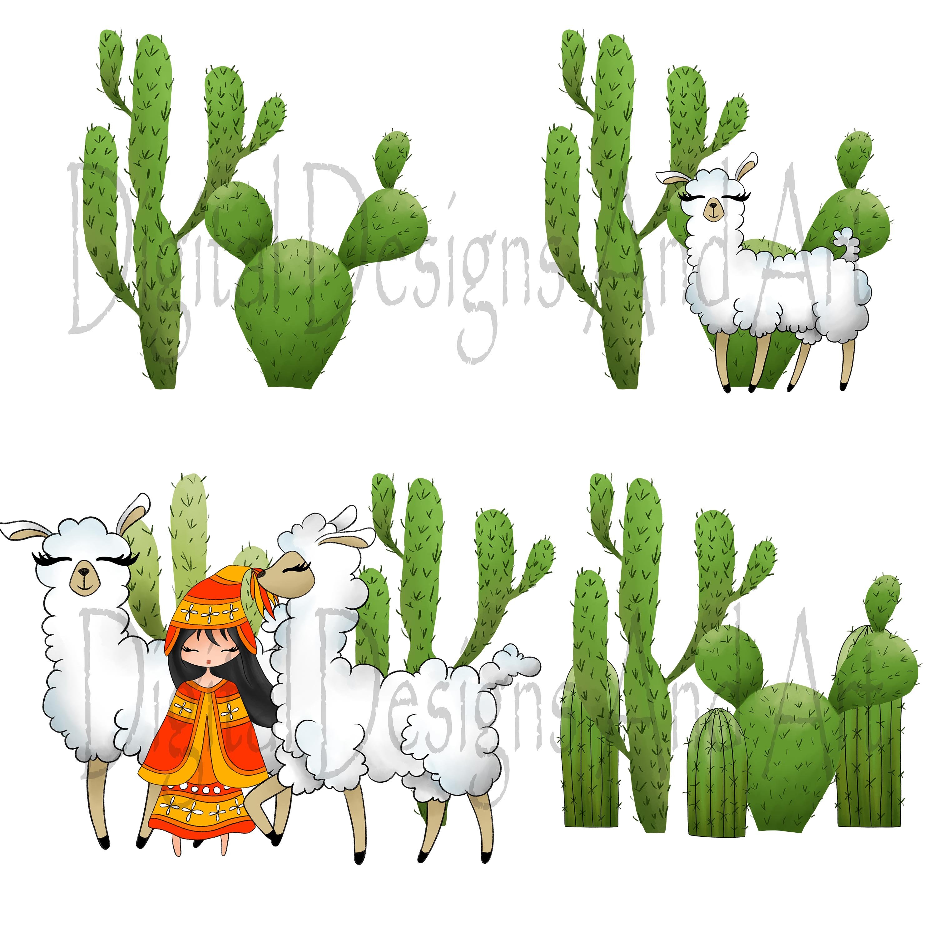 Mountain llama clipart preview image.