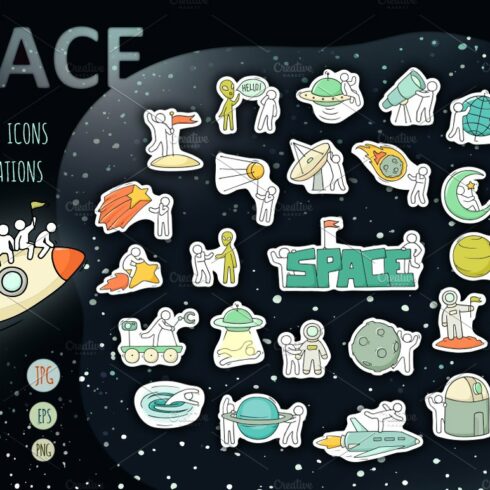 Space objects with little People cover image.