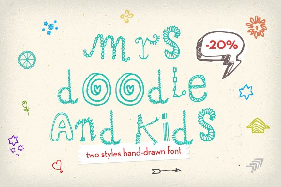 Mrs Doodle Fonts cover image.