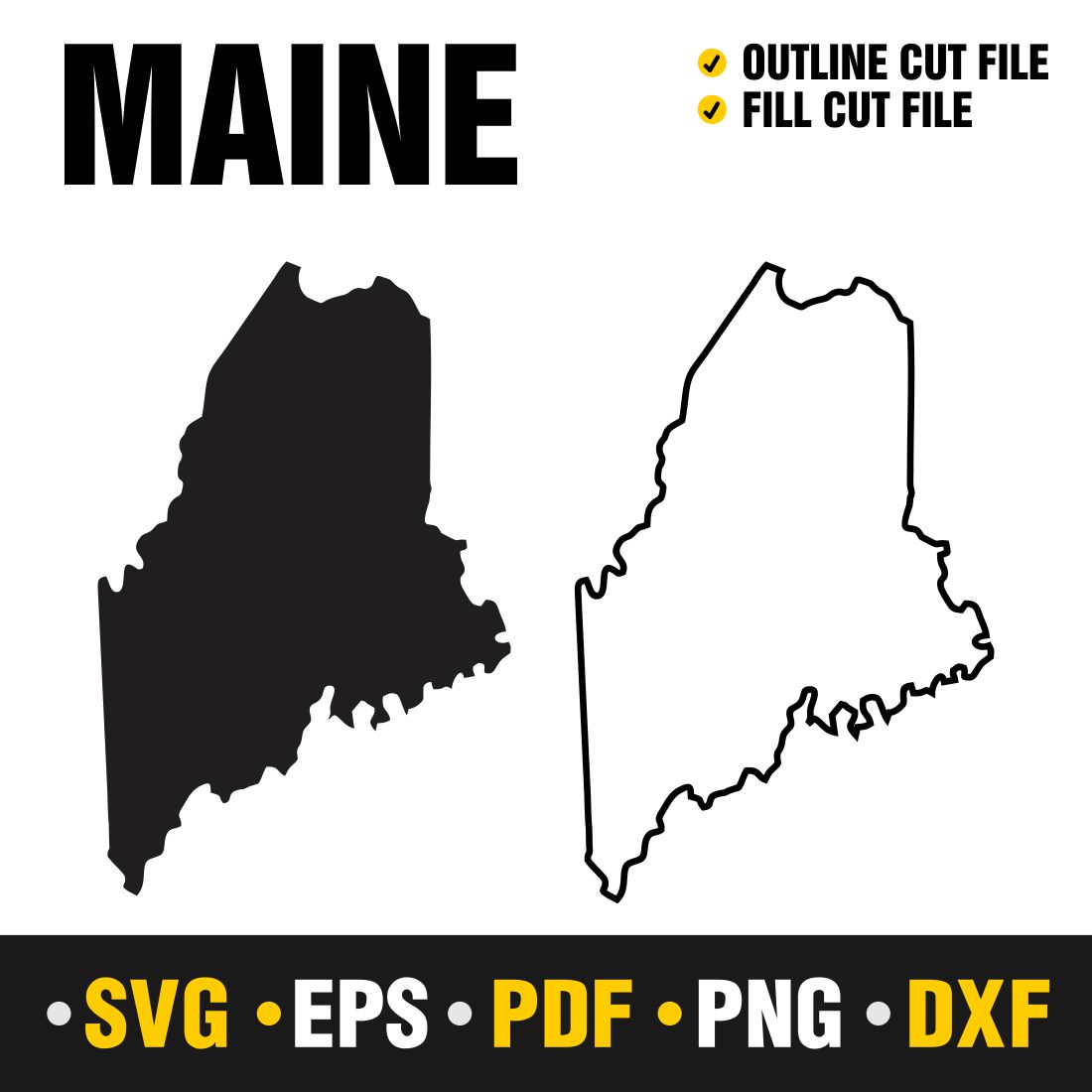 Maine SVG, PNG, PDF, EPS & DXF cover image.
