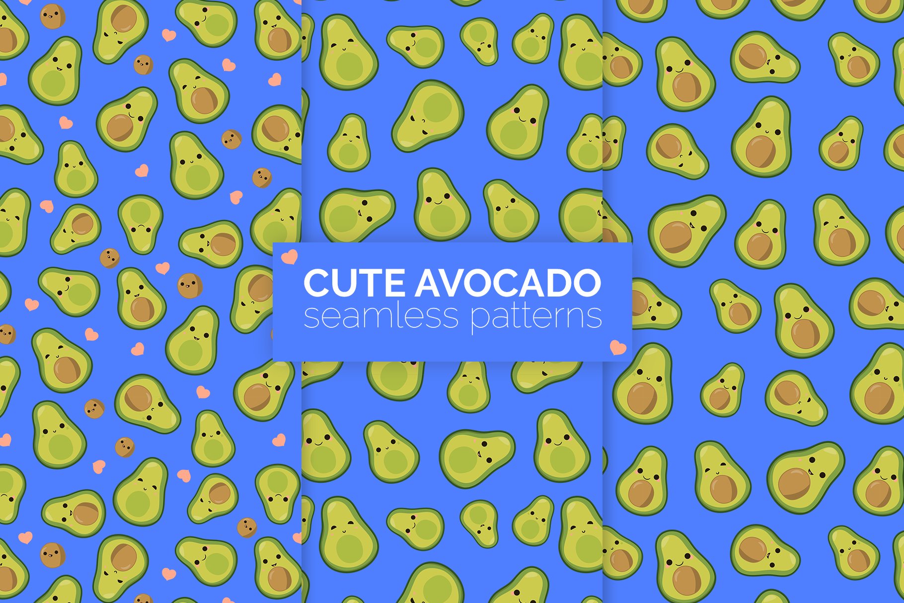 Cute Avocado Seamless Patterns cover image.