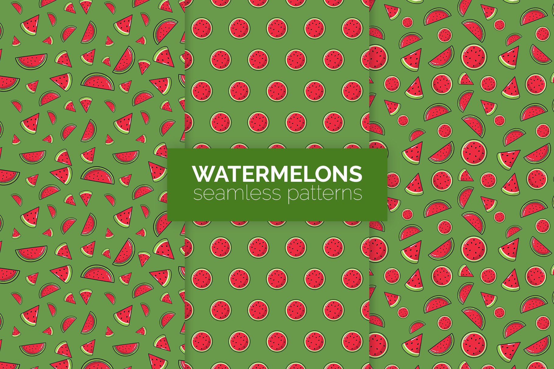 Watermelons Seamless Patterns cover image.