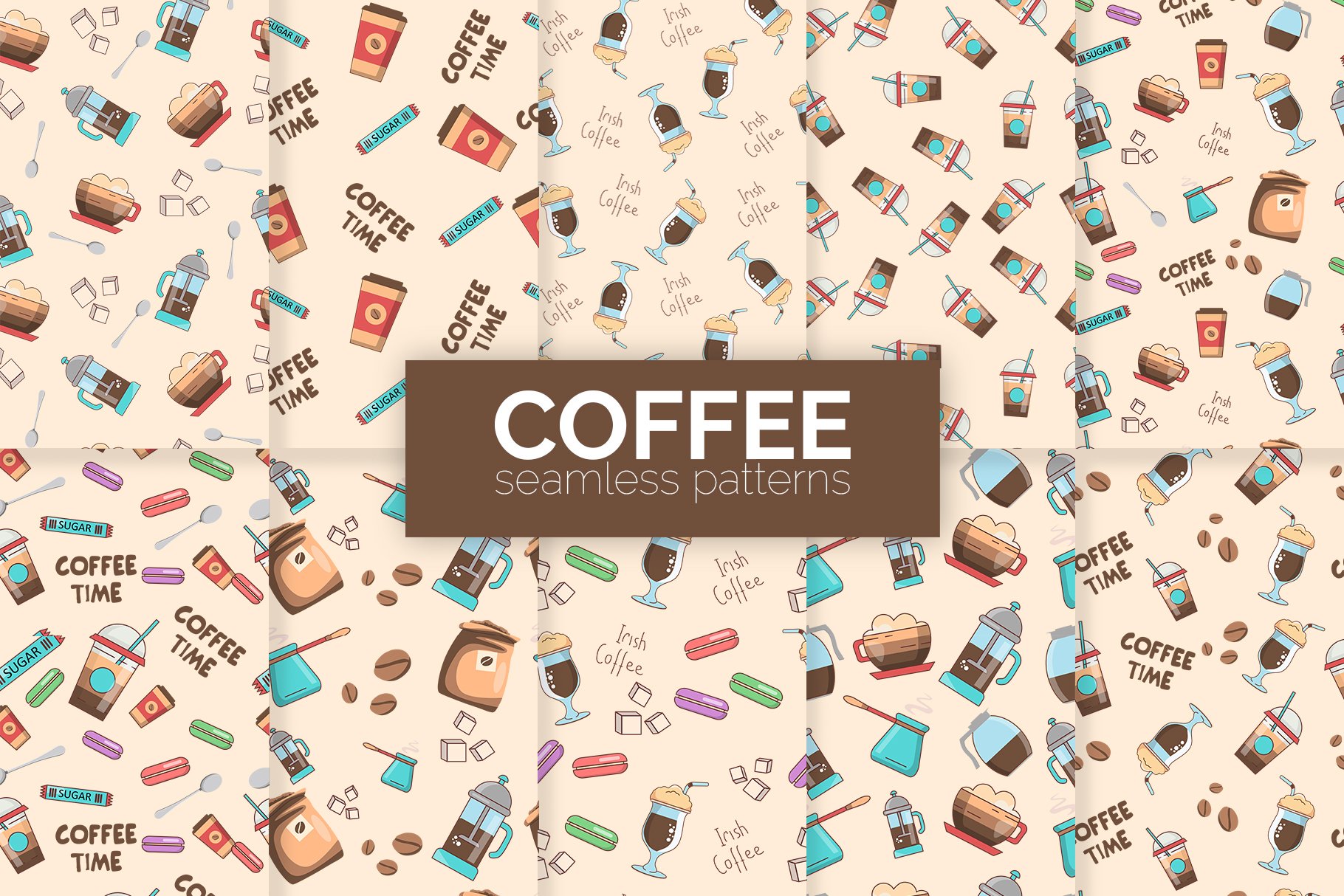 Coffee Seamless Patterns cover image.