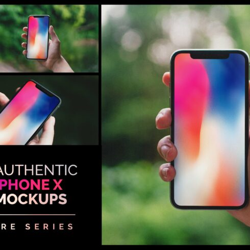 10 Authentic iPhone X Mockups cover image.
