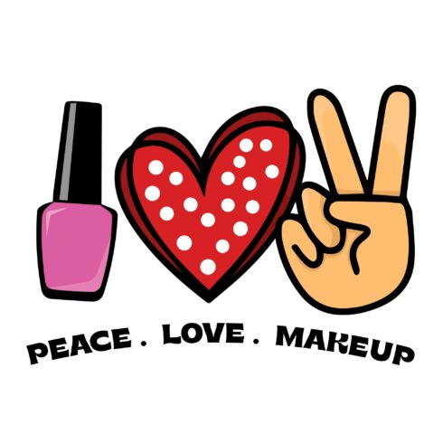 Peace Love Makeup Design ( SVG - EPS - JPG - PNG ) cover image.