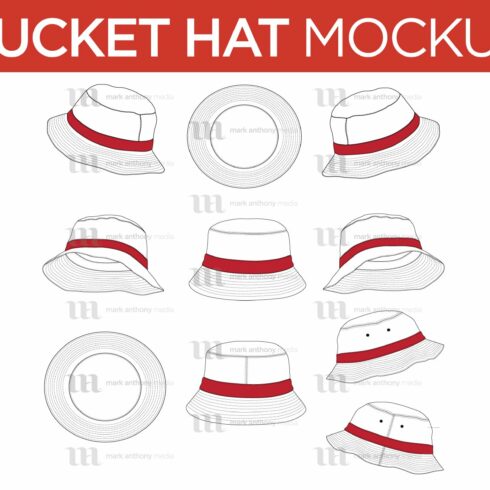 Bucket Hats - Vector Template Mockup cover image.