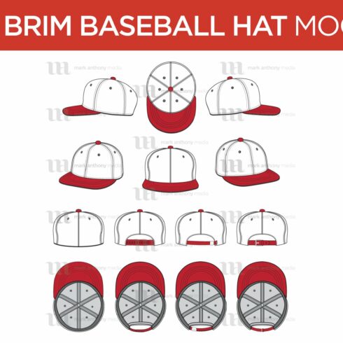 Flat Brim Baseball Hats - Template cover image.