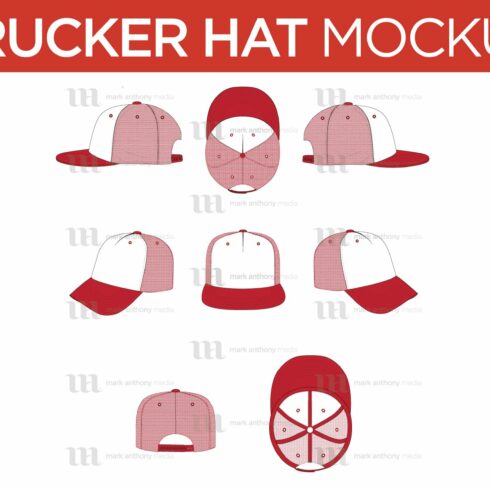 Trucker Hat - Vector Template Mockup cover image.