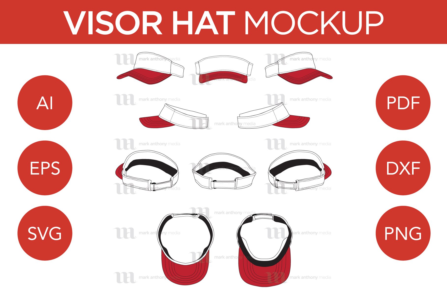 Visor Hat - Vector Template Mockup cover image.