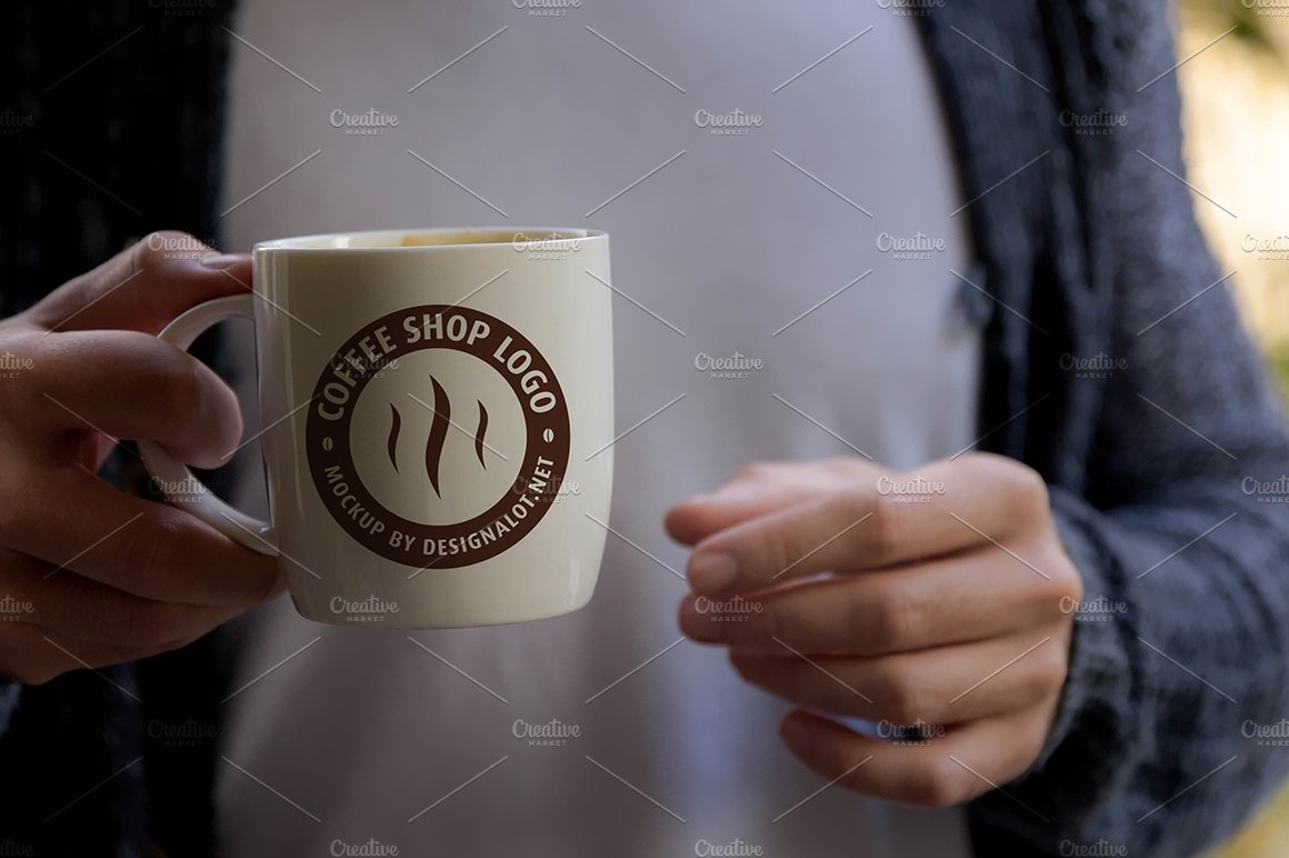 Man Holding Coffee Mug Mockup #2 cover image.