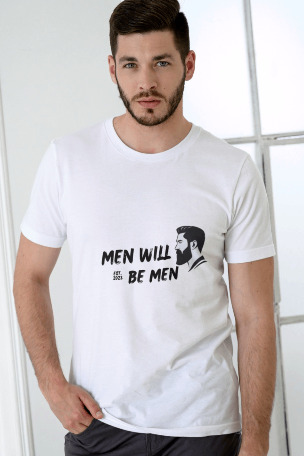 Men Will Be Men T-shirt Logo pinterest preview image.