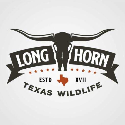 longhorn texas logo vintage vector cover image.